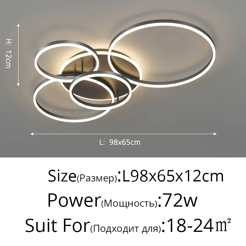 Modern LED Ceiling Chandelier Lighting For Living Study Room Bedroom Dimmable Home Gold Black Indoor Lighting decorat...