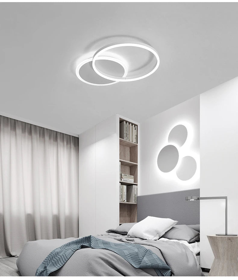 Modern LED Ceiling Chandelier Lighting For Living Study Room Bedroom Dimmable Home Gold Black Indoor Lighting decoration Lamps