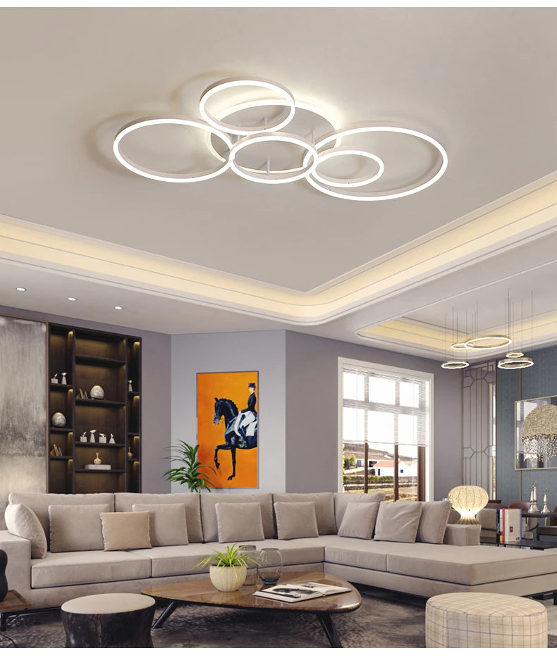 Modern LED Ceiling Chandelier Lighting For Living Study Room Bedroom Dimmable Home Gold Black Indoor Lighting decoration Lamps