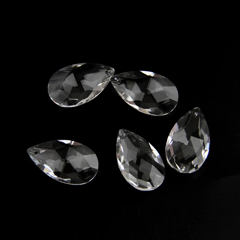 22mm 38mm 50mm 63mm 76mm Clear Glass Tear Drop Crystal Chandelier Parts K9 Glass Suncatcher Prism Hanging Trimming Pendants