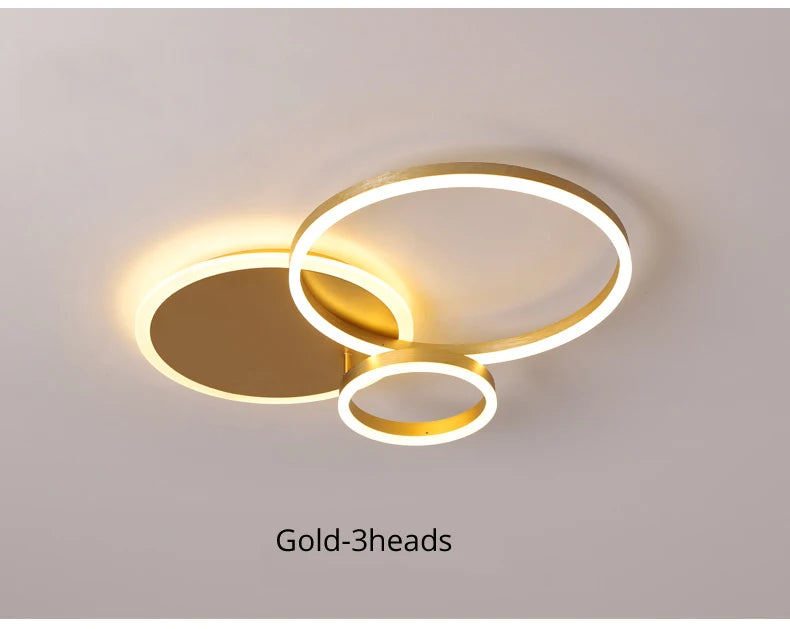 Modern LED Ceiling Chandelier Lighting For Living Study Room Bedroom Dimmable Home Gold Black Indoor Lighting decoration Lamps