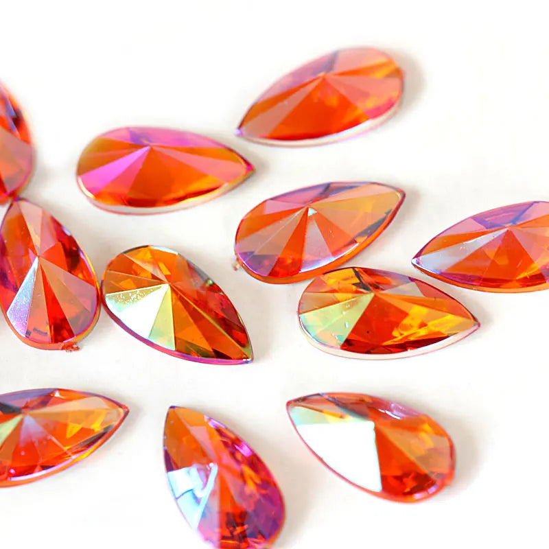 Teardrop Acrylic Non Hot Fix Rhinestones Flatback Pointed Droplet Acrylic стразы Nail Art Rhinestone Nail Art Decorations F0164