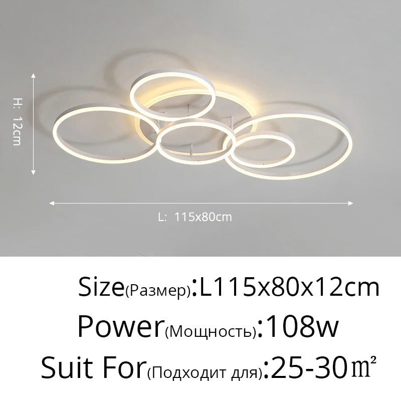 Modern LED Ceiling Chandelier Lighting For Living Study Room Bedroom Dimmable Home Gold Black Indoor Lighting decorat...