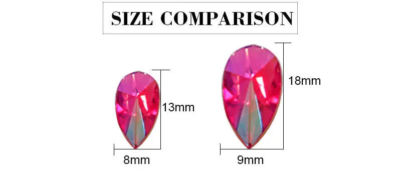 Teardrop Acrylic Non Hot Fix Rhinestones Flatback Pointed Droplet Acrylic стразы Nail Art Rhinestone Nail Art Decorations F0164