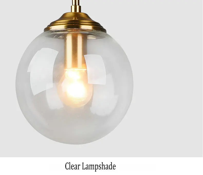 Amber Smoke Gray Clear Glass Pendant Lamp LED Hanging Light for Dining Room Table Kicthen Island Bedroom Bedside Lighting