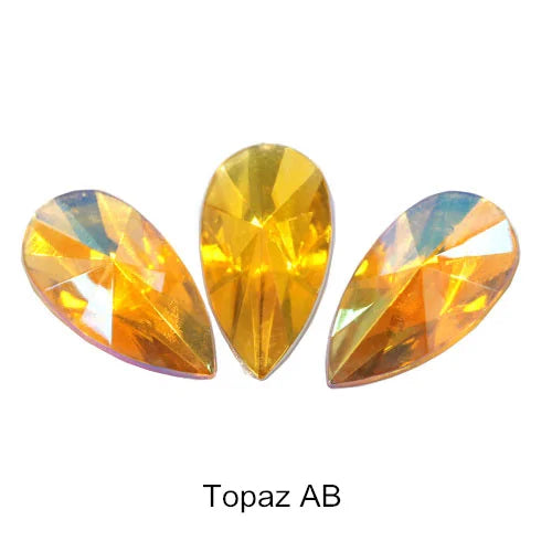 Teardrop Acrylic Non Hot Fix Rhinestones Flatback Pointed Droplet Acrylic стразы Nail Art Rhinestone Nail Art Decorations F0164