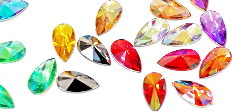 Teardrop Acrylic Non Hot Fix Rhinestones Flatback Pointed Droplet Acrylic стразы Nail Art Rhinestone Nail Art Decorations F0164