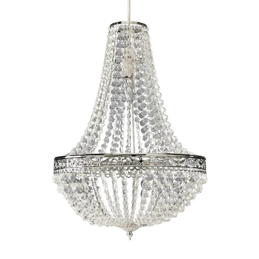 Premium Vintage Crystal Chandelier Ceiling Light Shade Drop Light Easy Fitting Charlotte Pendant Lampshade Without co...