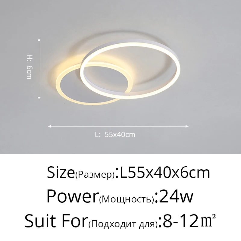 Modern LED Ceiling Chandelier Lighting For Living Study Room Bedroom Dimmable Home Gold Black Indoor Lighting decorat...