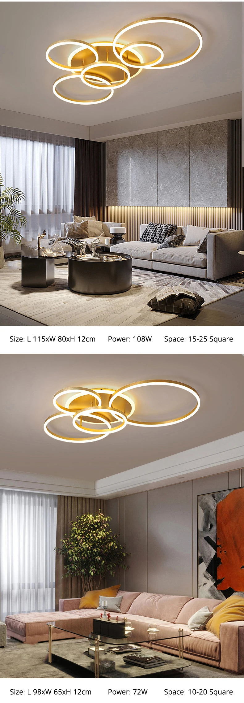 Modern LED Ceiling Chandelier Lighting For Living Study Room Bedroom Dimmable Home Gold Black Indoor Lighting decoration Lamps