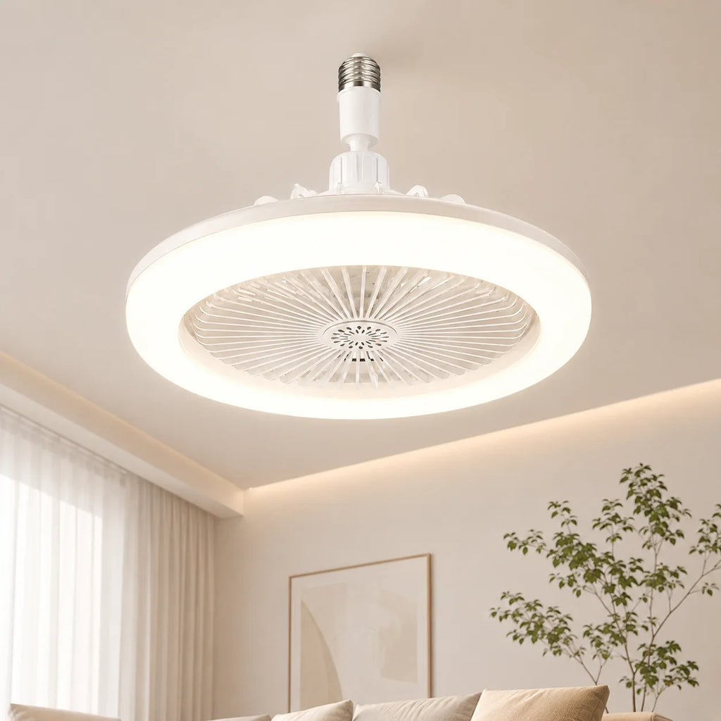 3 in 1 E27 Ceiling Fan Light with Remote Control Rotatable LED Lamp Converter Base for Bedroom Li...