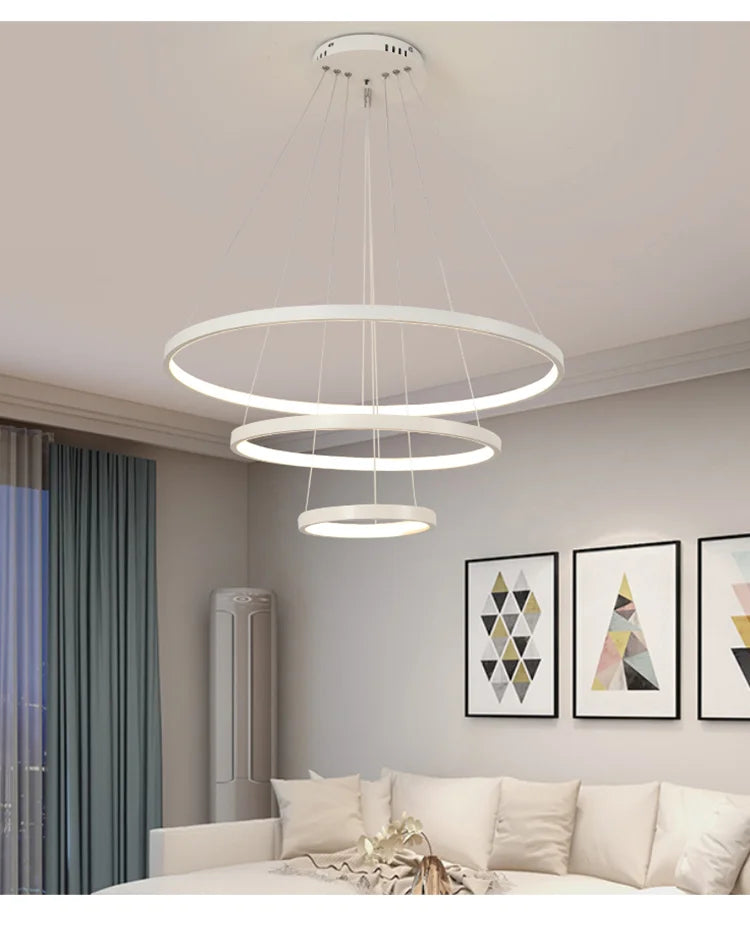 Modern led dining room chandeliers simple ringchandelier living bedroom Lights home indoorlighting decorative Pendant Lamps