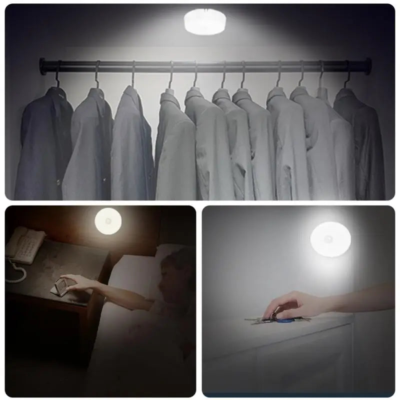 LED Motion Sensor Light Wireless Night Light Under Cabinet Light Closet Lamp Smart Wall-Mounted B...
