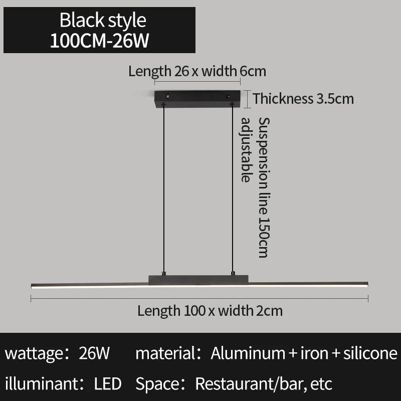 Pendant Light Modern Simple Dining Room Light For Wall Kitchen Long Chandelier Living Room Pendant Lamp Home Decoration Lighting