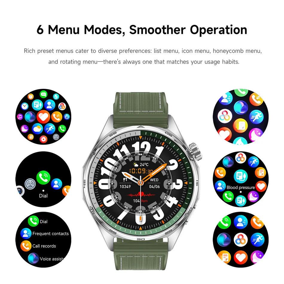 2026 New Bluetooth Call Smart Watch Men 1.53-inch AMOLED HD Screen Sports IP68 Waterproof Heart Rate Smartwatch Watch 6 Pro