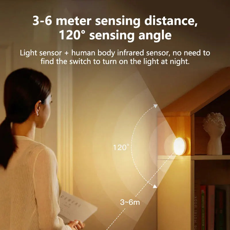 Intelligent Sensing Night Light LED Night Light with Digital Sensor Head Magnetic Suction Wireles...