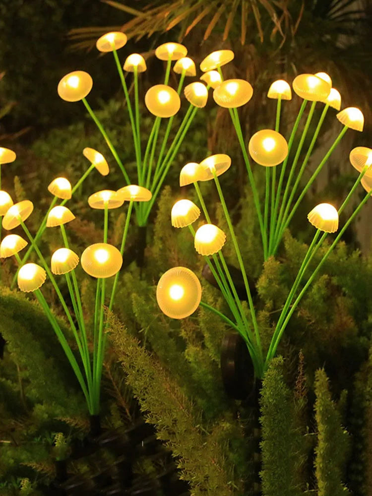Solar Mushroom Garden Lights Swinging Fireflies Solar Lights IP65 Waterproof for Outdoor Garden Y...