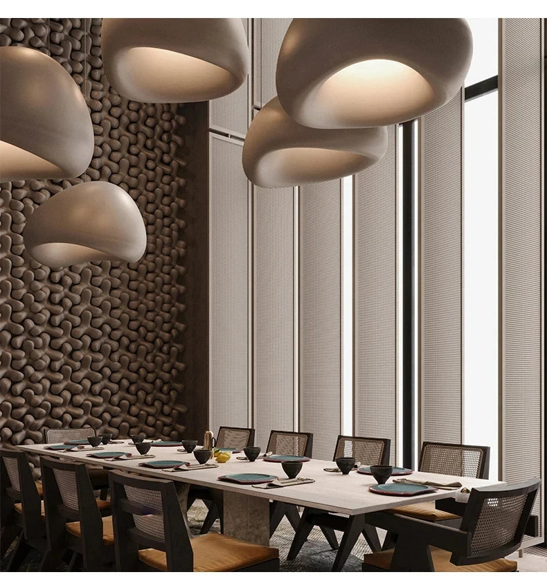 Japanese Wabi Sabi LED Ceiling Chandelier Nordic Modern Dining Bar Table Pendant Light Loft Living Room Decoration Hanging Lamp