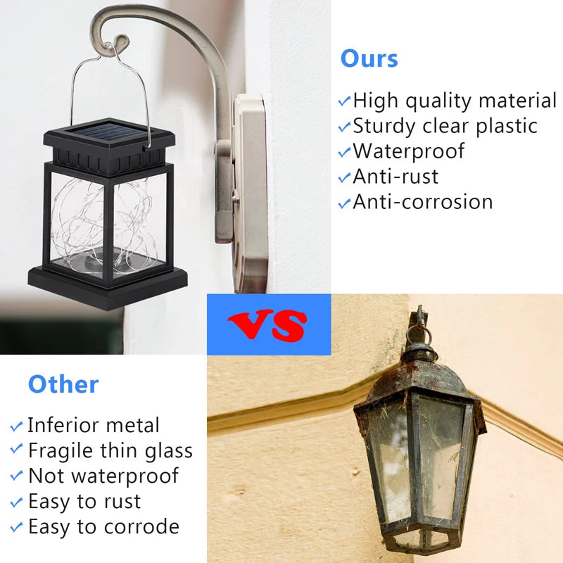 Solar Palace Lantern Hanging Candle Lamp Outdoor Solar Lights Decor Item for Lawn Landscape Patio Floor Yard Garden Atmospheric
