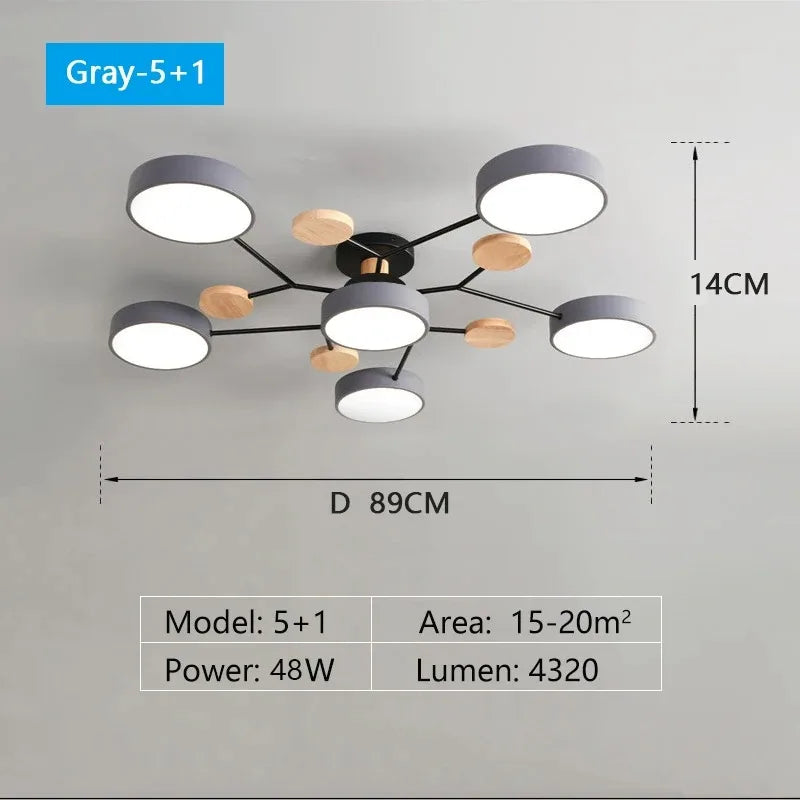LED Chandelier with 3 Different Colors Suitable for Living Room Bedroom Hotel apartment Study Home Decoration Indoor ...