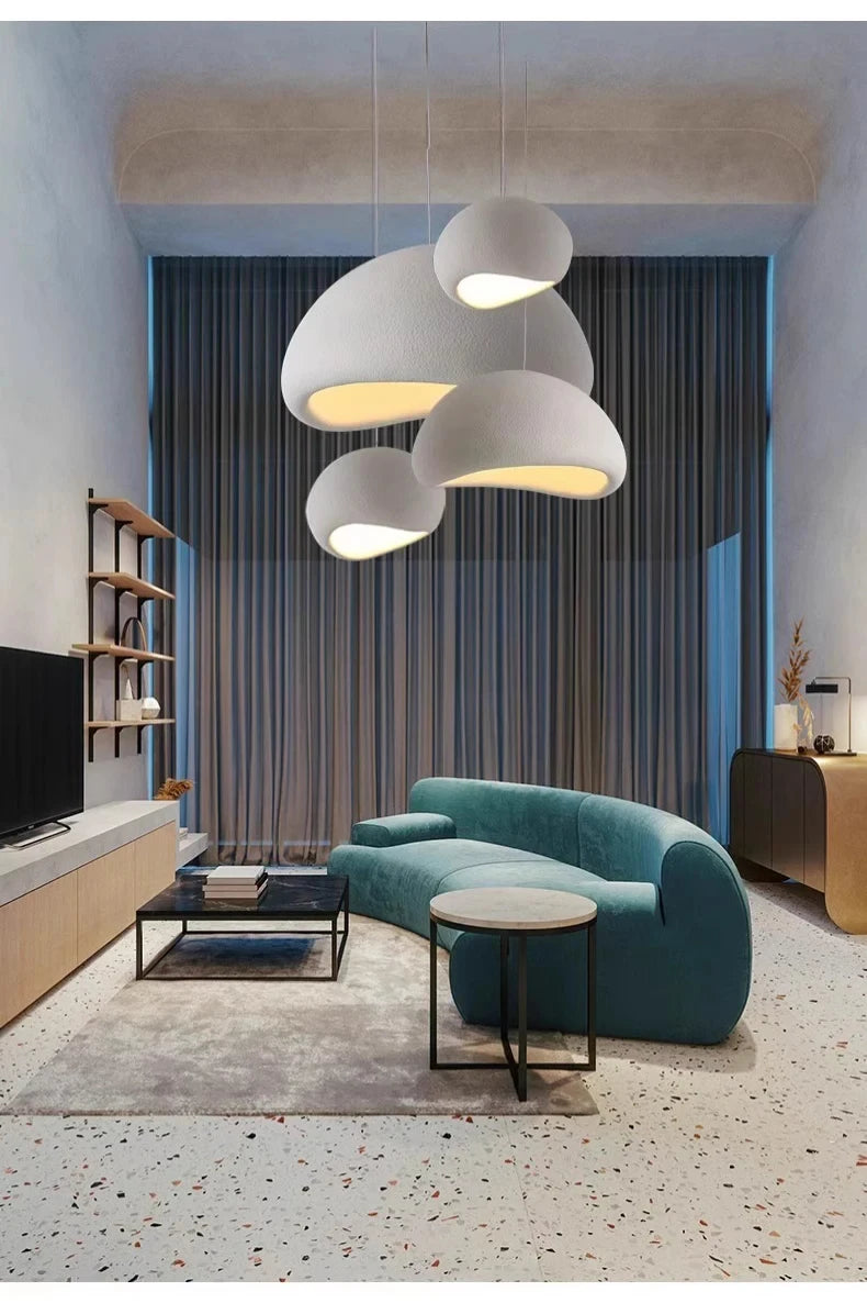 Japanese Wabi Sabi LED Ceiling Chandelier Nordic Modern Dining Bar Table Pendant Light Loft Living Room Decoration Hanging Lamp