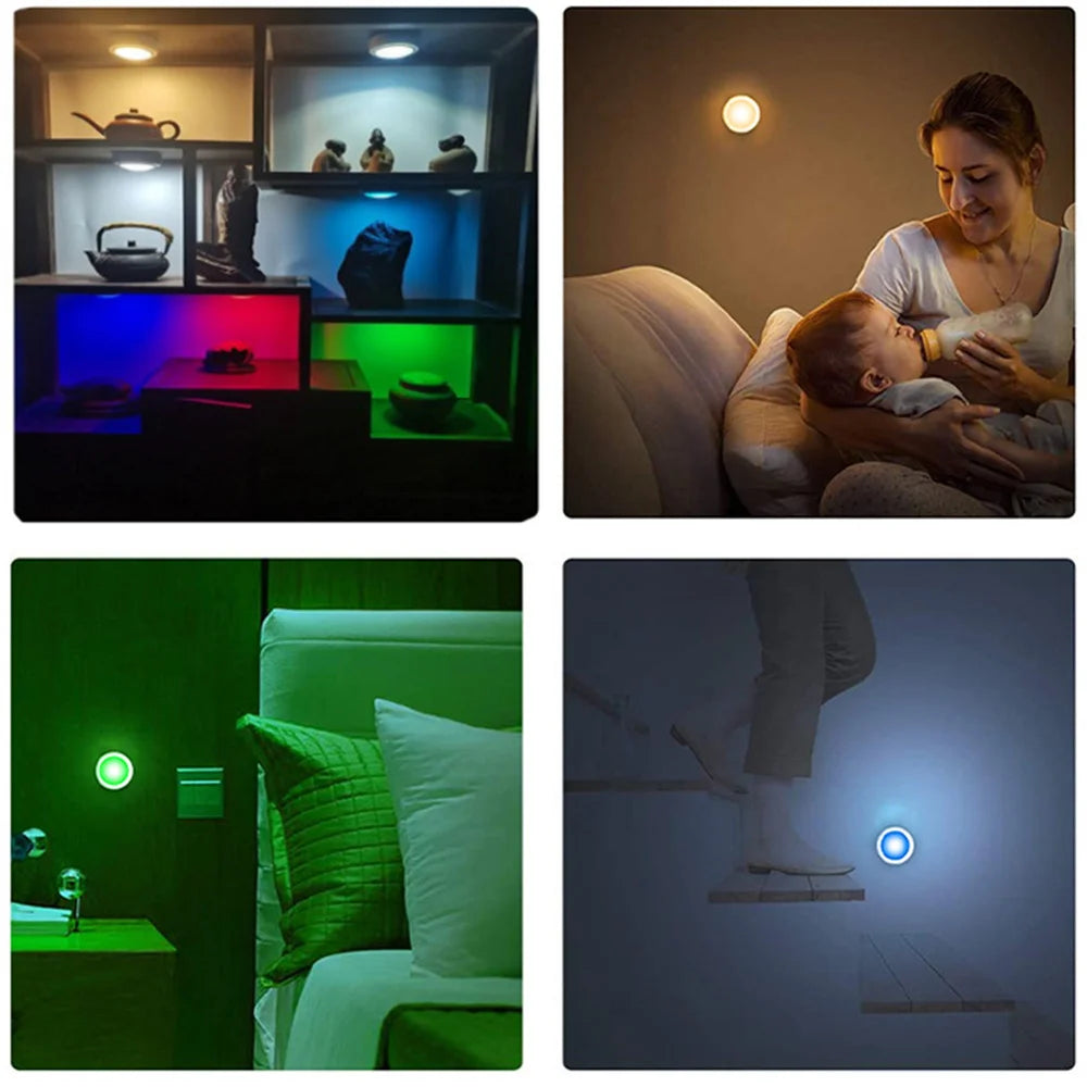 RGB Color Under Cabinet Light Wireless LED Light Remote Control 12 Color Touch Dimmable Night Lig...