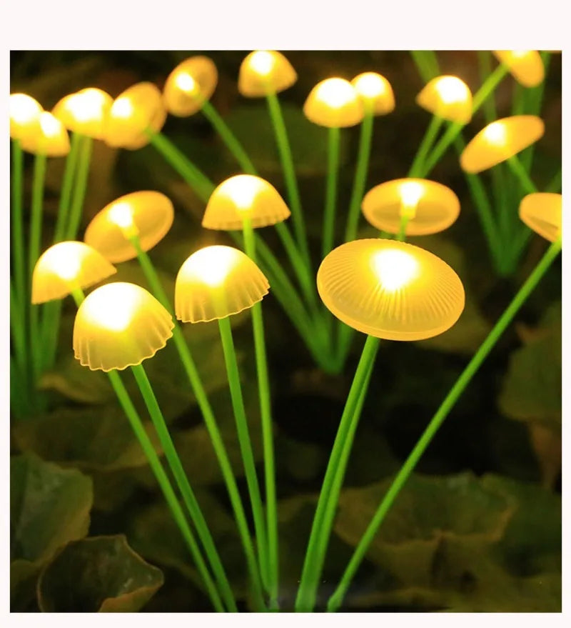 Solar Mushroom Garden Lights Swinging Fireflies Solar Lights IP65 Waterproof for Outdoor Garden Y...