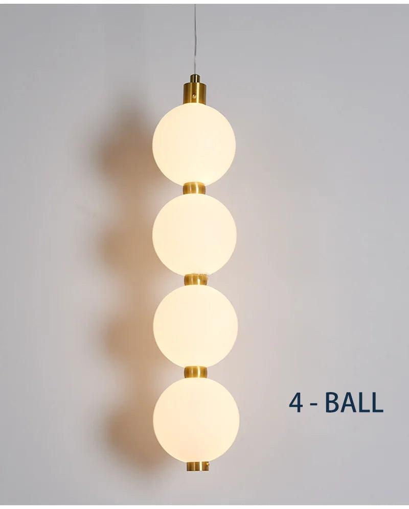 Bedside Pendant Lights for Bedroom Nordic 4 Ball Pendant Lamp for TV Background Kitchen Island Restaurant Dinning Room LED Light
