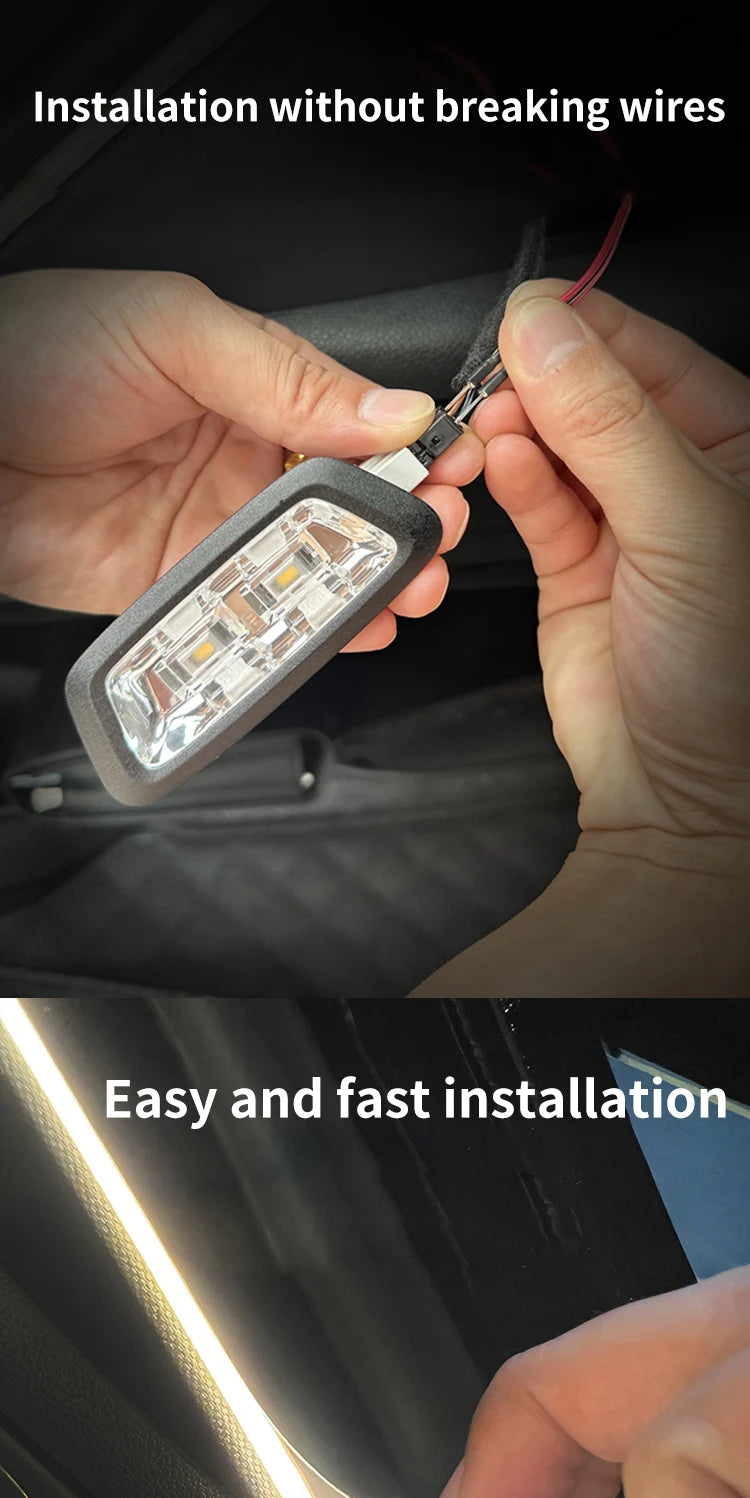 Car Trunk Led Light Strip Waterproof PVC Flexible Ambient Light Strip Automatic On/Off Hidden Ins...