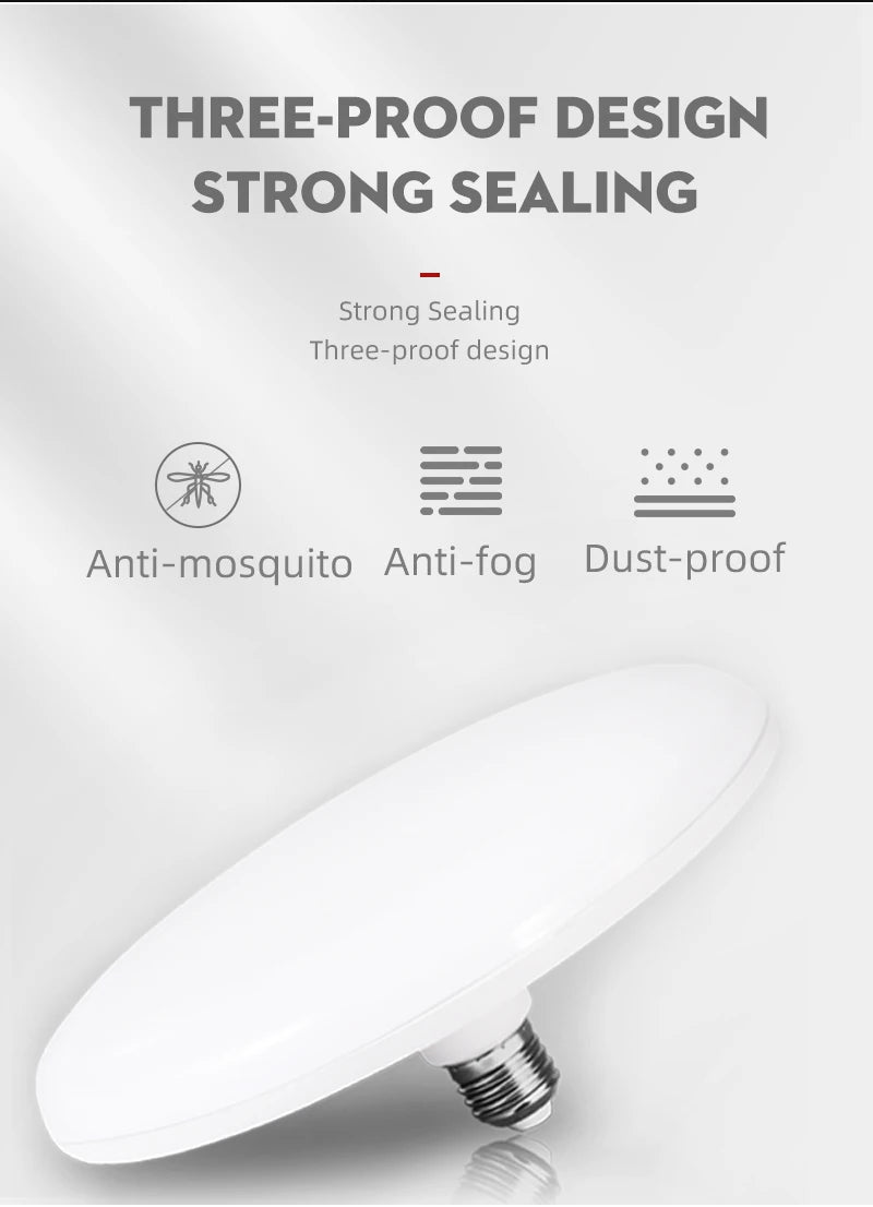 Flying Saucer Light E27 220v 15W LED Bulb Base Household Energy Saving Lamp Indoor Lighting Ceili...