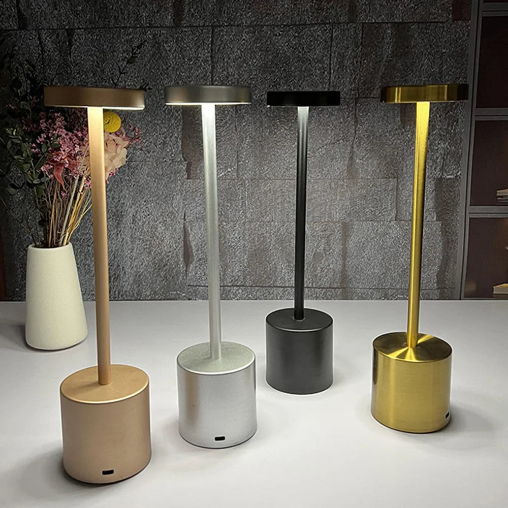 LED Table Lamp Touch Sensor Night Light USB Rechargeable Portable Bedroom Night Light Wireless Reading Lamp Restaurant Hotel Bar