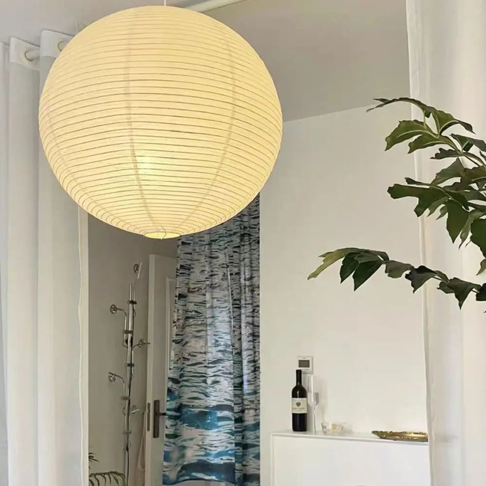 Hanging Paper Lampshade Holiday Supplies Round Modern Pendant Light Lamp Cover Classic Vintage Ceiling Light Cover Loft Bar