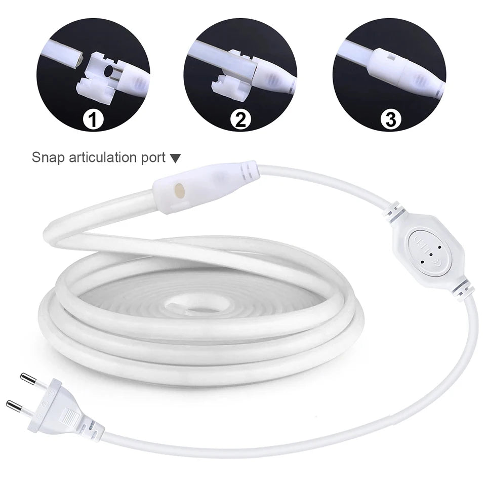 COB Led Strip High Brightness With EU Power LED Strip Waterproof Flexible Ribbon Tape for Be...