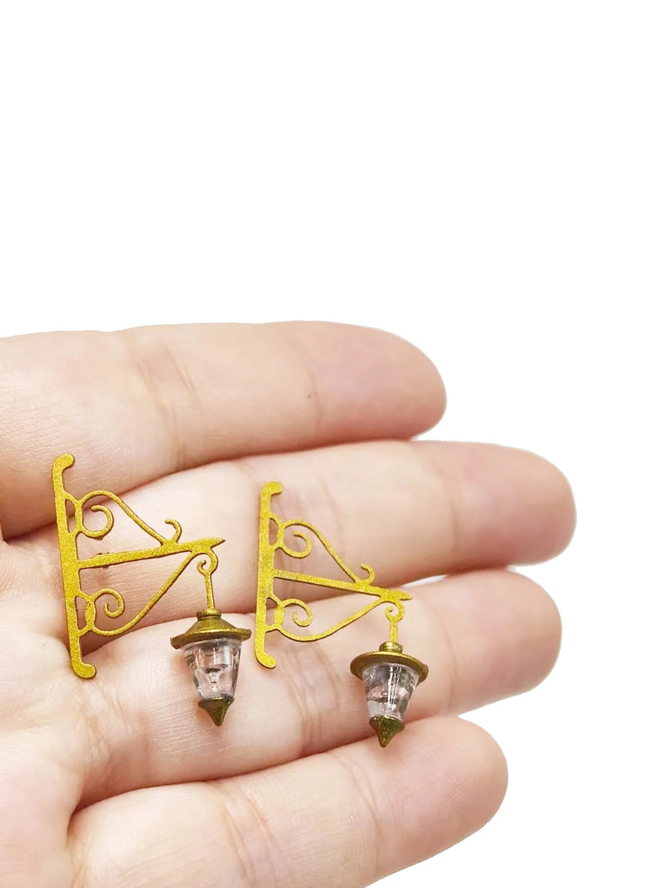 Dollhouse Mini Crystal Lighting 1:12, Metal Chandelier & Wall Sconces, Living/Bedroom/Kitchen Decor, Fit All Festive ...