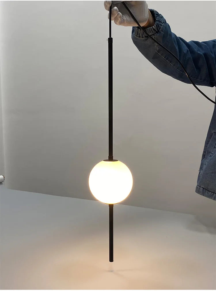Nordic Simple Glass Ball Pendant Lights Dining Room Bedroom Decor Hanging Lamp Restaurant Bar Suspension Chandeliers Lighting