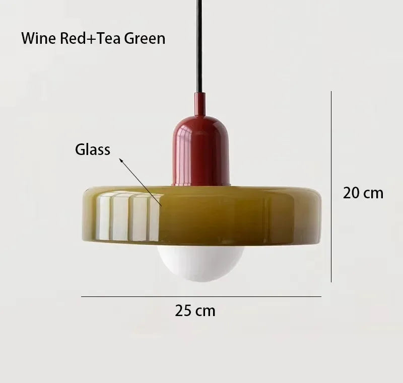Nordic Retro E27 Colorful Ceiling Chandelier Orange Glass Pendant Lamp for Home Decor Dining Room Cafe Bar Counter Li...