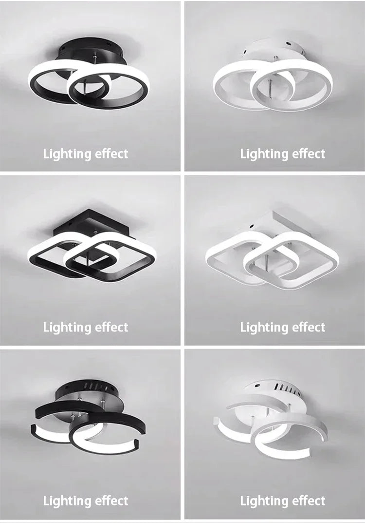 Household LED Chandelier Three Colors Lamp Modern Style Ceiling Lamp Bedroom Light Surface Installation 85-265V Dining Room Lamp