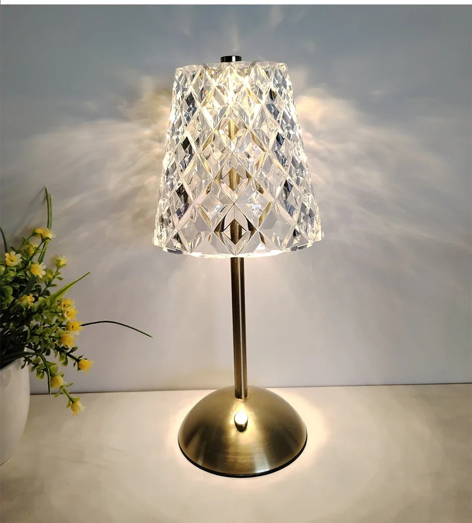 Table Lamp LED Touch Sensor  Dimmable Desktop Night Light Rechargeable Wireless Reading Lamp for Hotel Bar Bedroom Decor Light