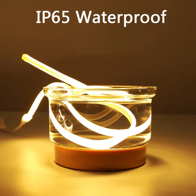 COB Led Strip High Brightness With EU Power LED Strip Waterproof Flexible Ribbon Tape for Be...