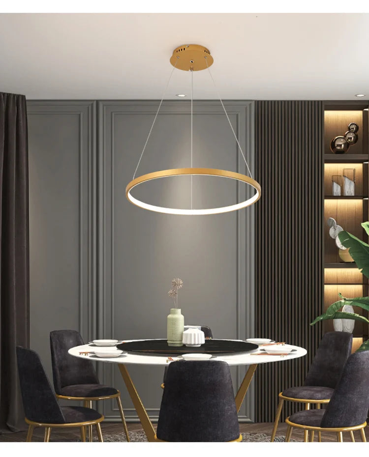 Modern led dining room chandeliers simple ringchandelier living bedroom Lights home indoorlighting decorative Pendant Lamps