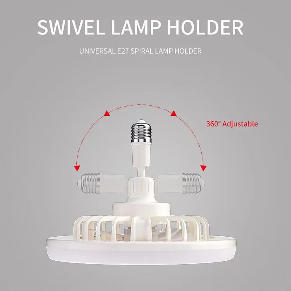 3 in 1 E27 Ceiling Fan Light with Remote Control Rotatable LED Lamp Converter Base for Bedroom Li...