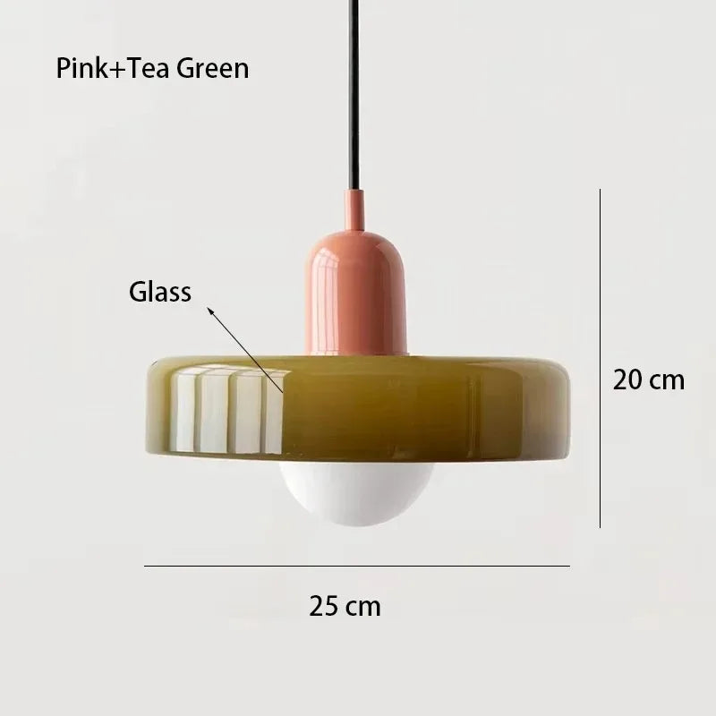 Nordic Retro E27 Colorful Ceiling Chandelier Orange Glass Pendant Lamp for Home Decor Dining Room Cafe Bar Counter Li...