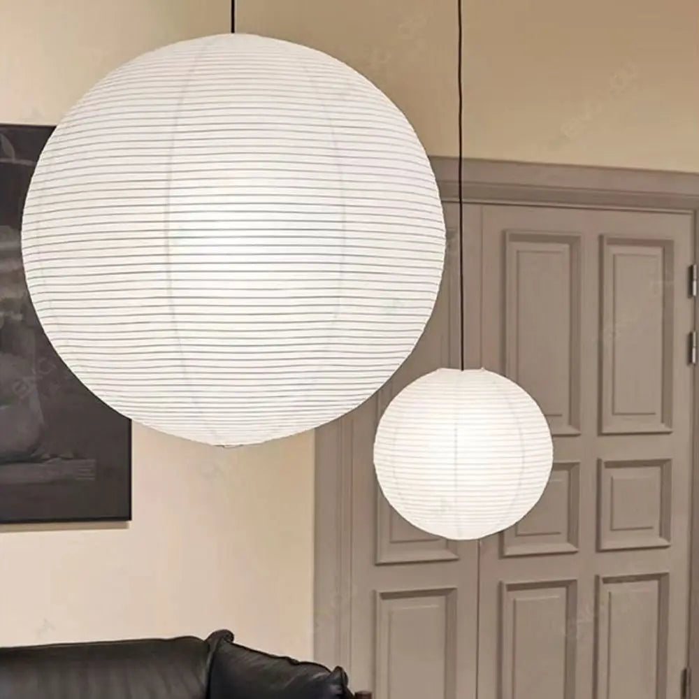 Hanging Paper Lampshade Holiday Supplies Round Modern Pendant Light Lamp Cover Classic Vintage Ceiling Light Cover Loft Bar