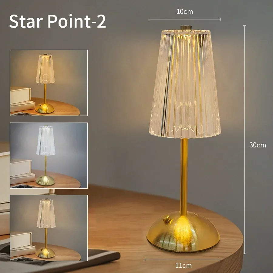 USB Rechargeable LED Table Lamp Touch Sensor Desktop Night Light For Bar Hotel Restaurant Bedroom Atmosphere Room Decor Lighting