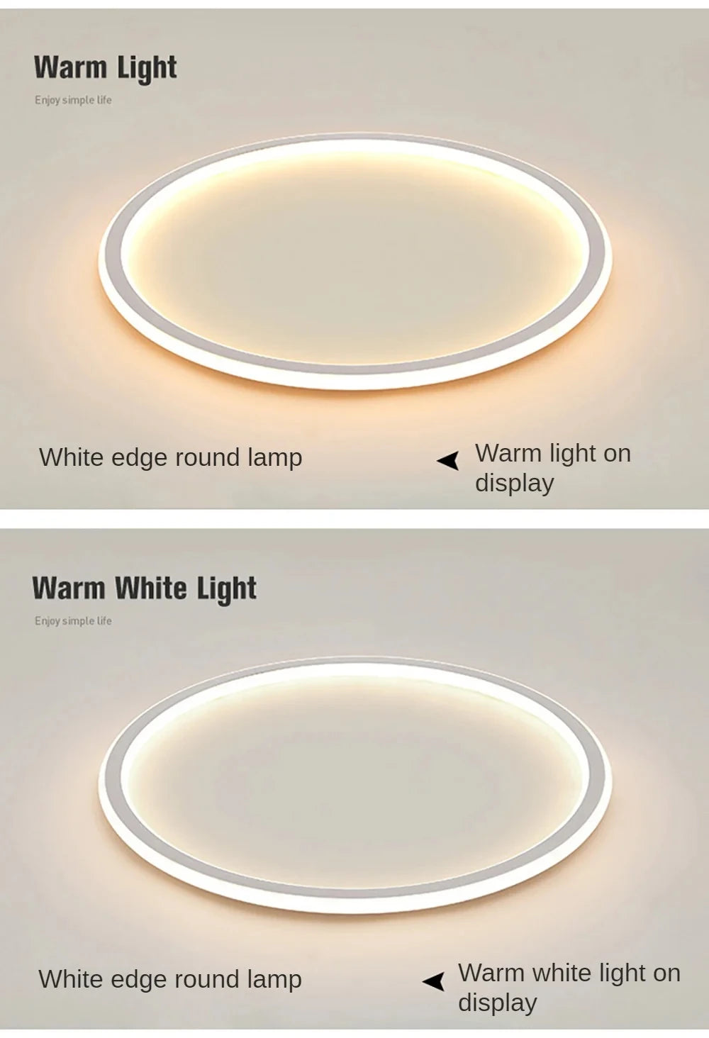 Simple Nordic Style Lighting Ceiling Lamp All White And Black Edge Modern Living Room Lamp Bedroom Home Lighting Decoration