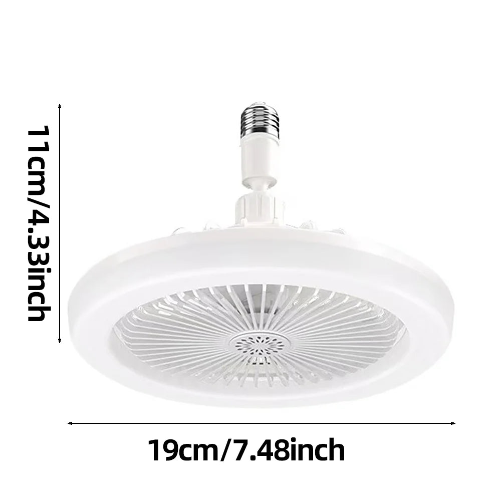 3 in 1 E27 Ceiling Fan Light with Remote Control Rotatable LED Lamp Converter Base for Bedroom Li...