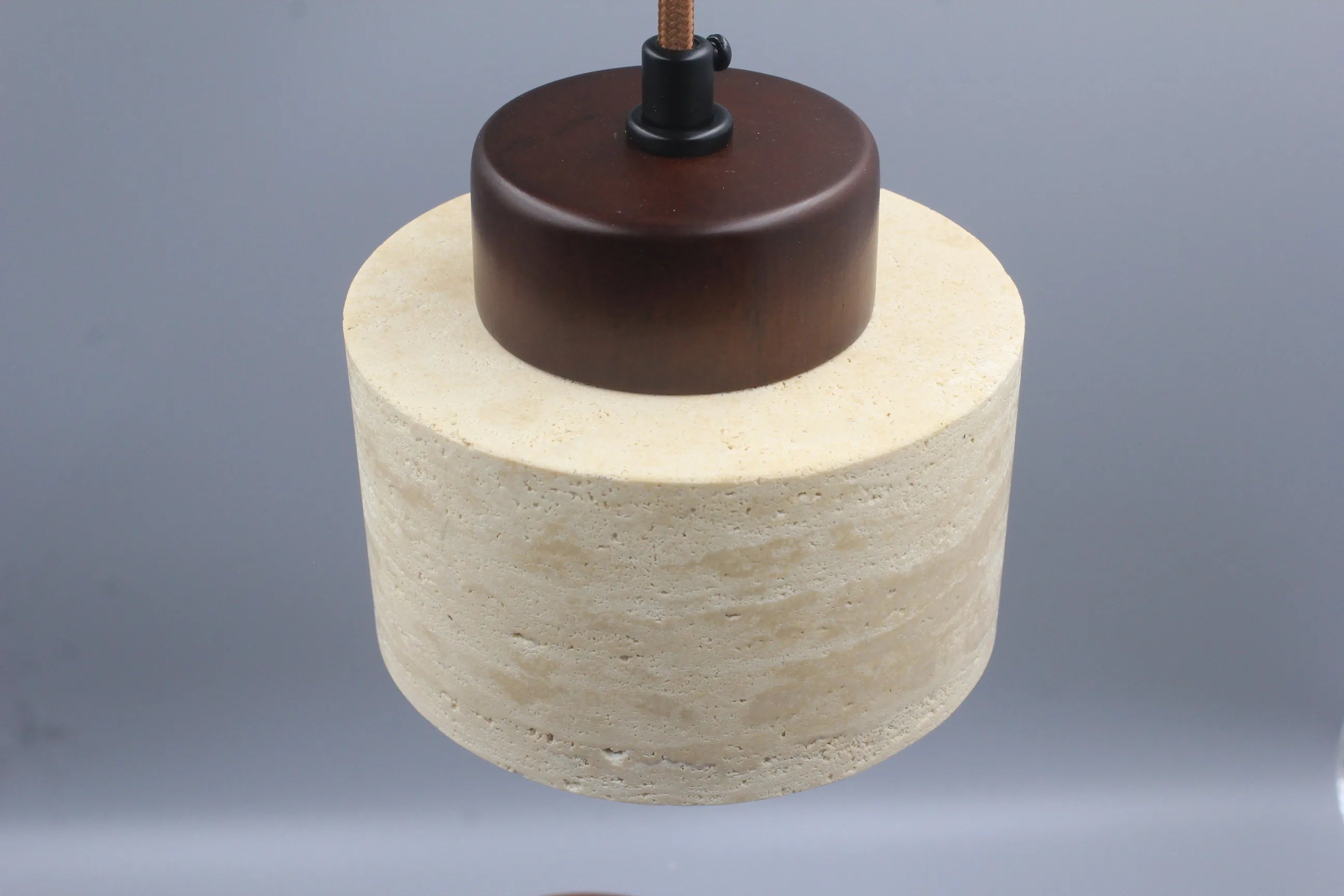 YOKO Wabi-Sabi Yellow Travertine Pendant Light, Japanese Cave Stone for Kitchen Island Restaurant Bedroom Bedside Home Decor