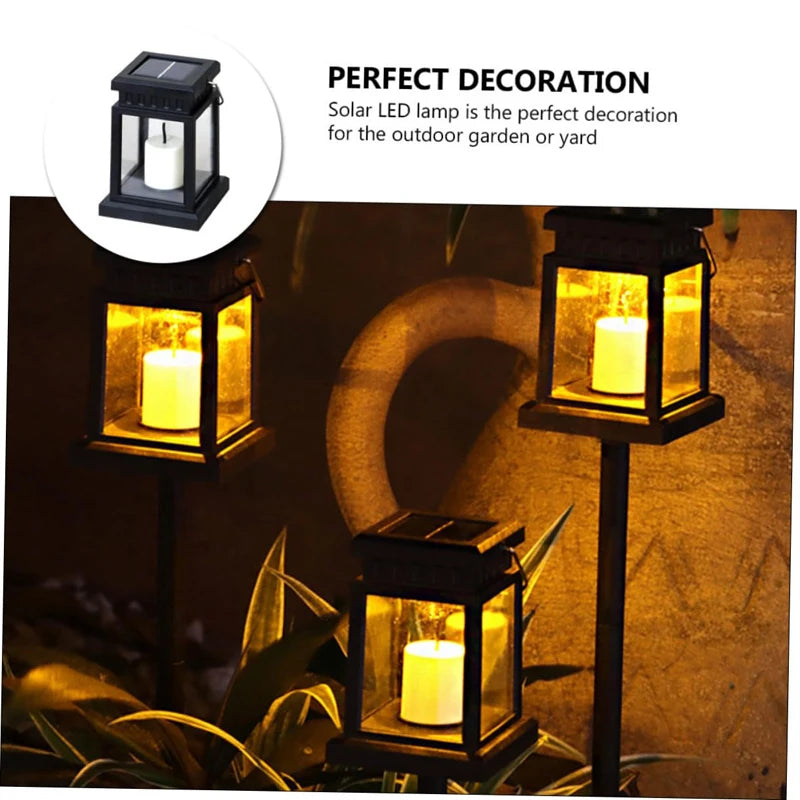 Solar Palace Lantern Hanging Candle Lamp Outdoor Solar Lights Decor Item for Lawn Landscape Patio Floor Yard Garden Atmospheric