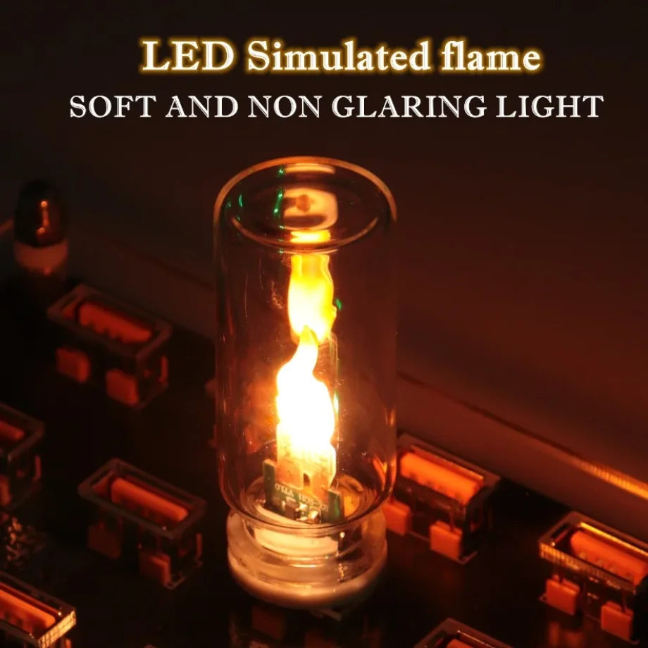 USB 5V Powered Simulated Flame Flickering LED Night Light Clear Frosted Glass Candle for Home Roo...
