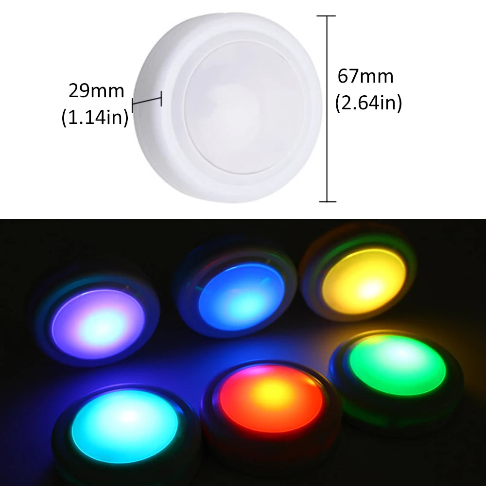 RGB Color Under Cabinet Light Wireless LED Light Remote Control 12 Color Touch Dimmable Night Lig...